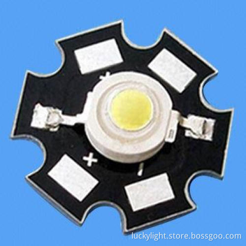 1W High-power LED, Red Color, 620nm with 350mA Peak Current, 30-40lm